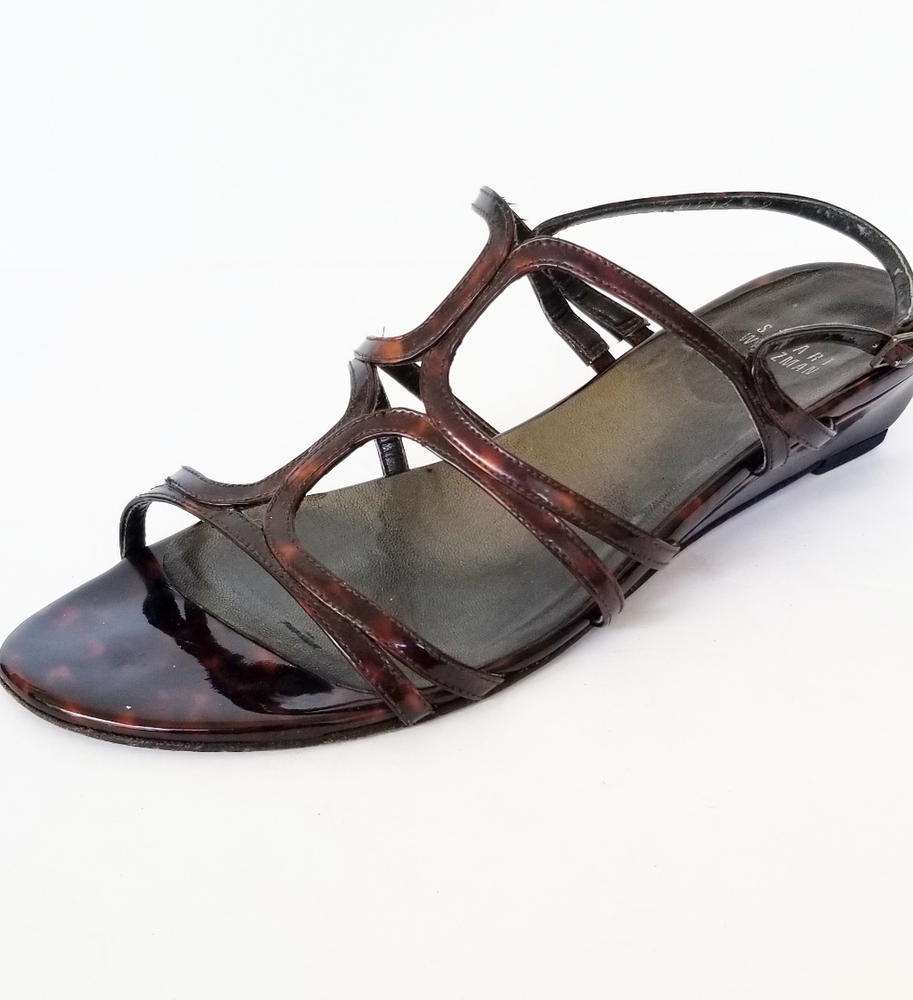 Stuart Weitzman Tortoise Shell Strappy Sandals, Size 9